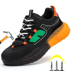 Fashion Lightweight Steel Toe Safety Shoes Men Anti-puncture Work Shoes Men Breathable Shoes Indestructible Work Safety Boots