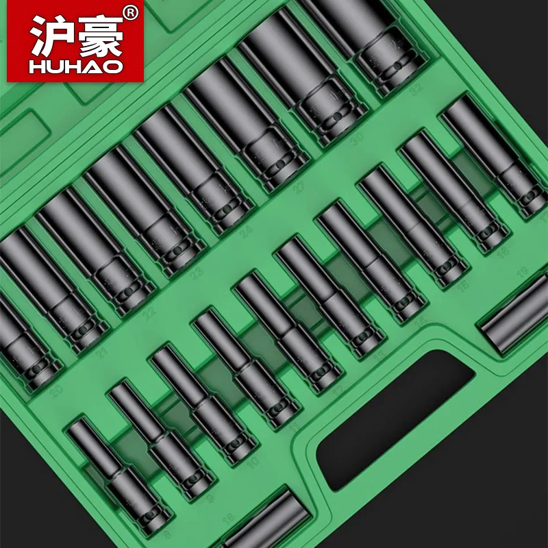 1/2Inch Drive 6-Point Impact Socket Set 10-20 pcs/set 8-32mm Metric Sizes Carbon Steel Impact Socket Set with Hard Storage Box