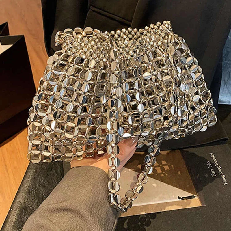 

Модная сумка-ведро на шнурке для женщин, новая легкая роскошная сумка на одно плечо с инкрустацией бриллиантами, модная универсальная сумка через плечо