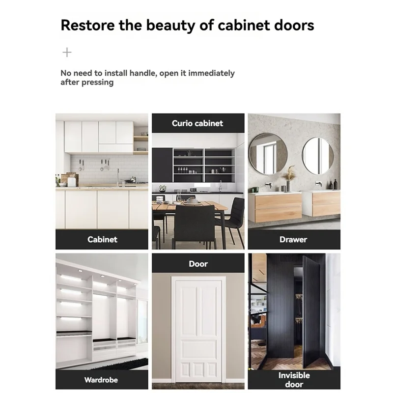 

AA08-6 Pcs Magnetic Push Latch Catch For Cabinet Door, Push To Open Door Latch, Double Cabinet Magnetic Catch For Cabinet