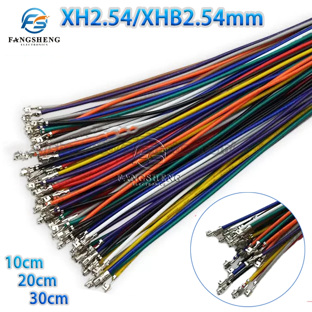 50pcs/lot XH2.54MM 26AWG 22AWG single ended double ended terminal crimping spring electronic wire connection wire color harness