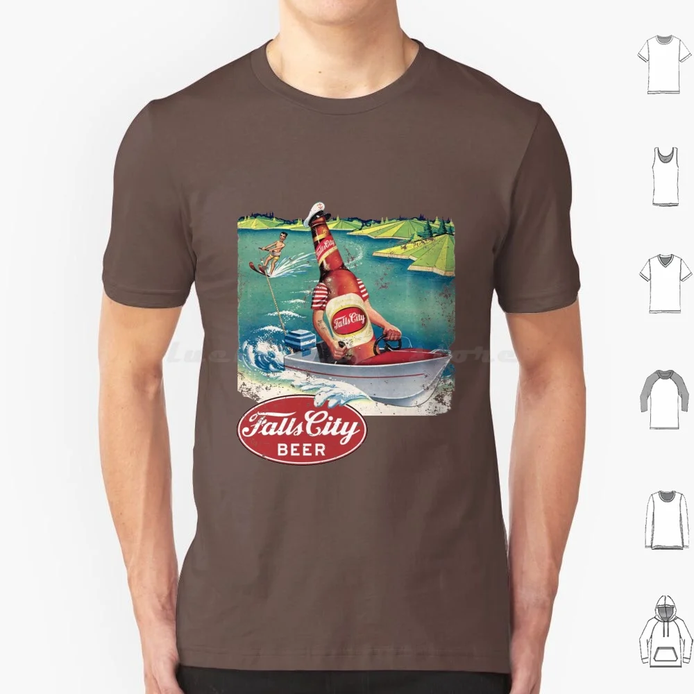 Falls City Beer T Shirt 6Xl Cotton Cool Tee Boating Waterski Waterskiing Summer Beer Ale College Boat Speedboat Retro Vintage