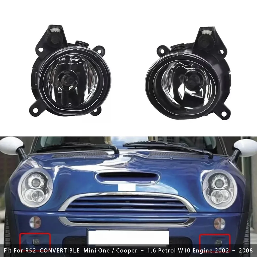 

Левая/правая боковая противотуманная фара для BMW Mini R52 R53 63176925049 63176911721 63171477670 Сменная передняя противотуманная фара с прозрачной линзой