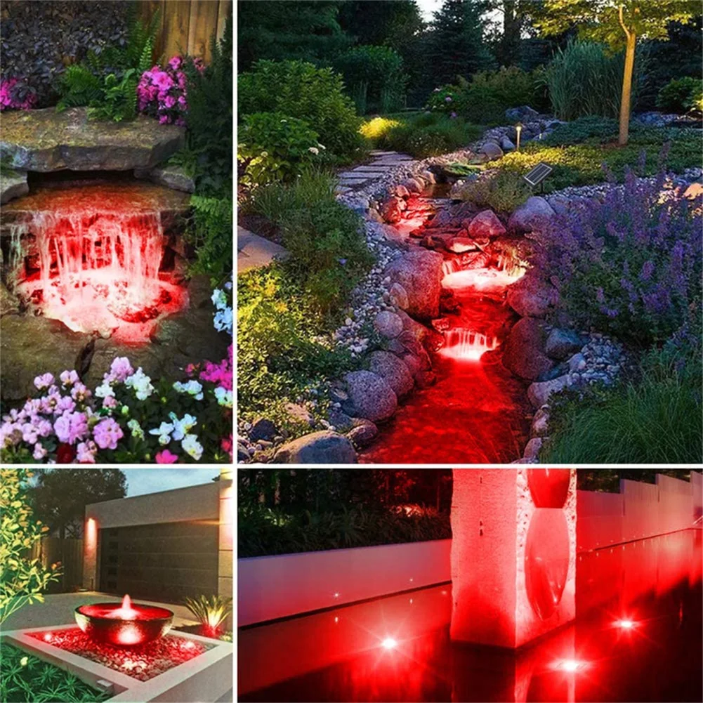 Solar Pond Lights Fountain Lights, LED RGB LED Underwater Spotlights Color Changing Submersible Fountain Lights for Garden