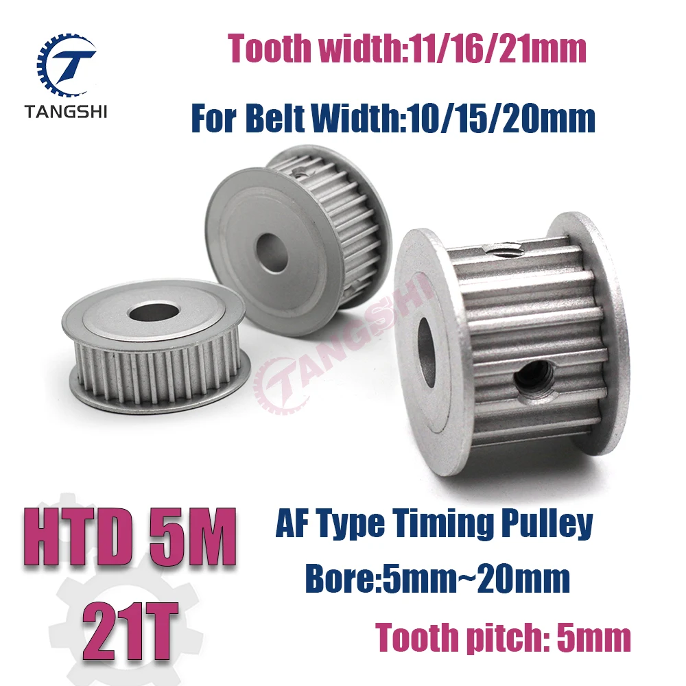 

HTD 5M 21 Teeth Synchronous Timing Pulley Bore 5mm to 20mm for Width 10/15/20mm Belt 5M-21 Teeth Timing Pulley