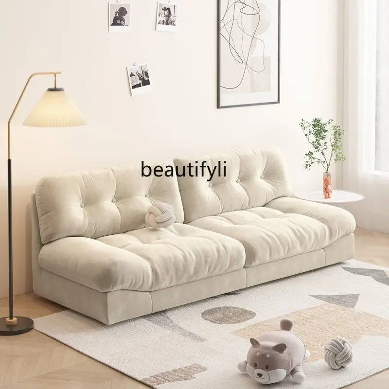 Cloud sofa living room bedroom fabric sofa small apartment rental room double living room straight row sofa