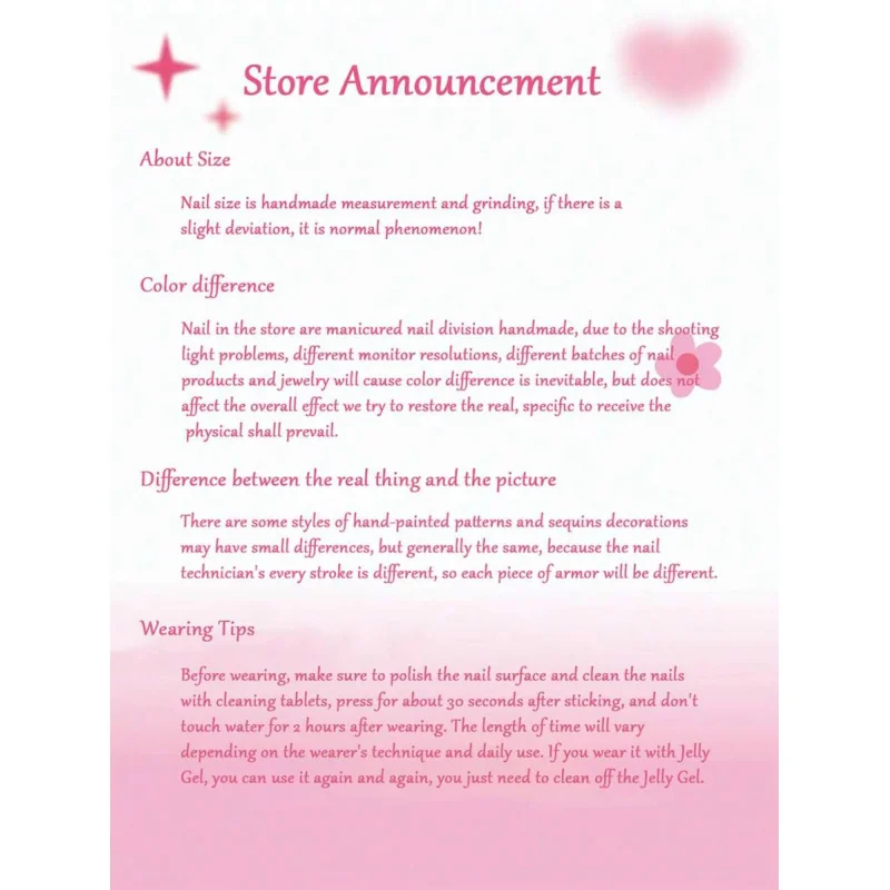 10개입 달콤한 핑크 짧은 사각형 수제 착용 가능한 네일, 네일 아트, 2D 만화 네일, 모든 여성 및 소녀들의 일상 착용에 적합