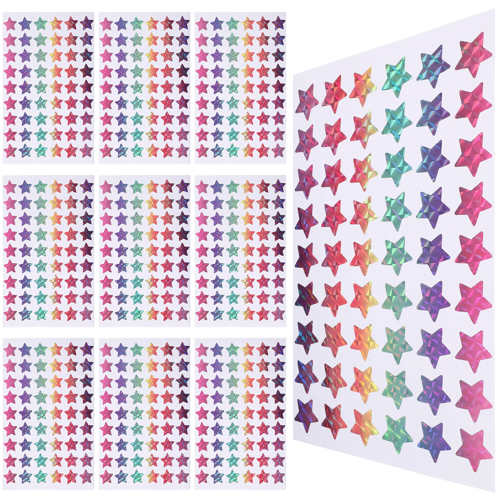 

20 Sheets Waterproof Pentagram Stickers Self-Adhesive Star Labels For Reward Charts Classroom Decoration Craft Projects