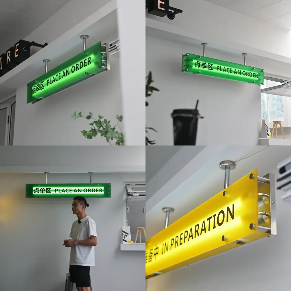 Matte Acrylic Lightbox, Coffee Shop, Restaurant, Clothing Store, Window Display, Cashier, Hanging LED Illuminated Sign