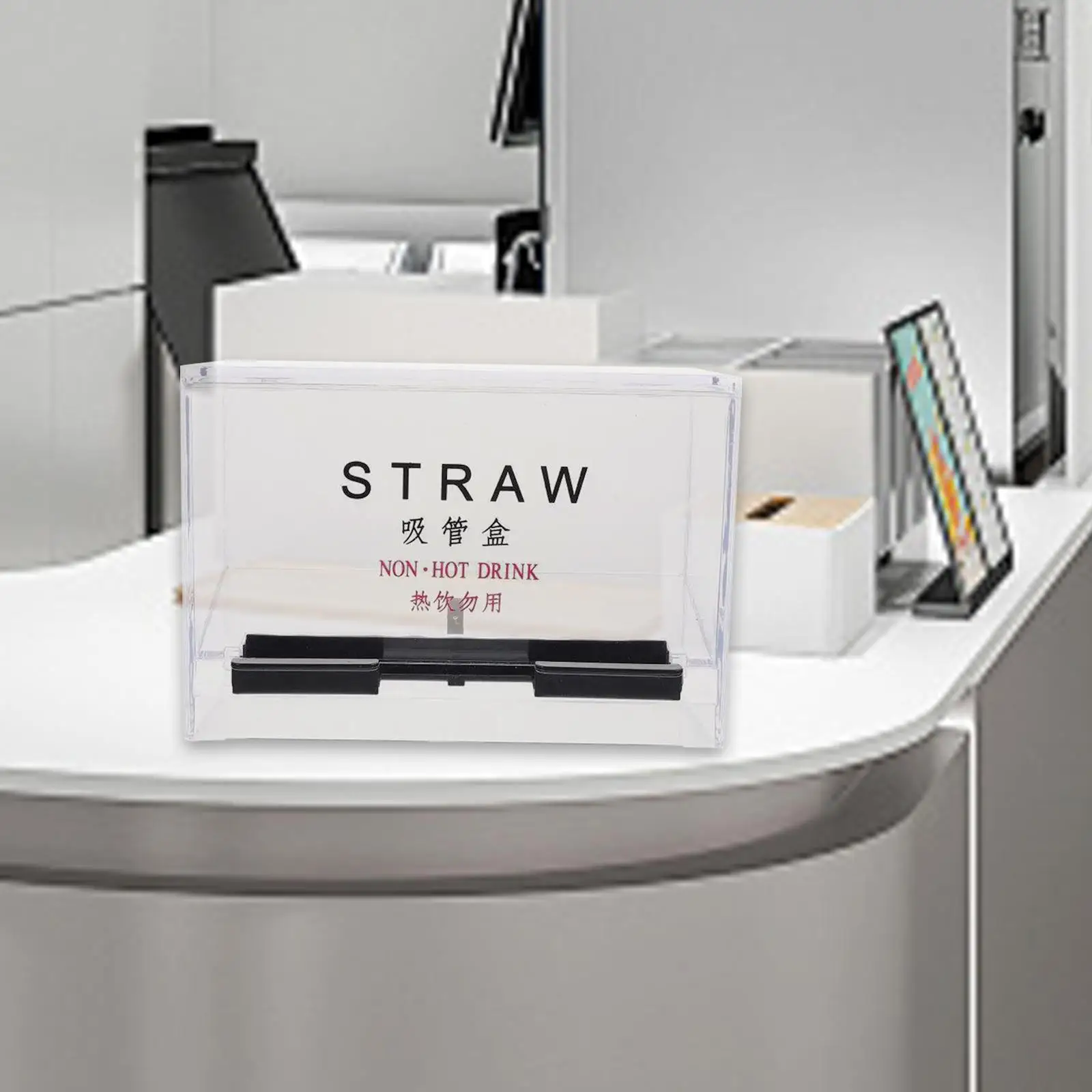 

Straw Dispenser Holder for Counter Multipurpose Straw Box for Store Bar Home