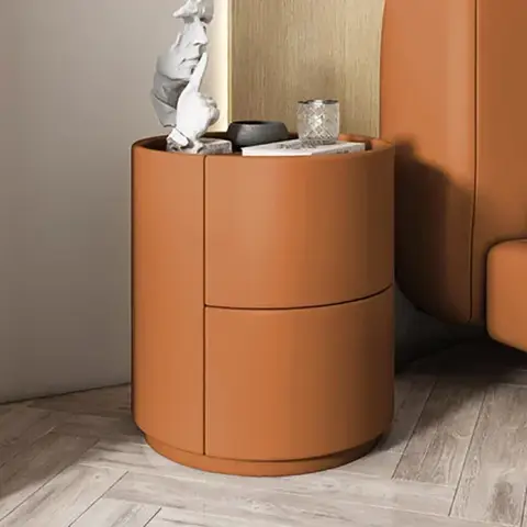 미니멀리즘 라운드 단단한 나무 침대 옆 테이블 조명 편안한 서랍 Nightstands Comodas Con Cajones Dormitorio 홈 가구