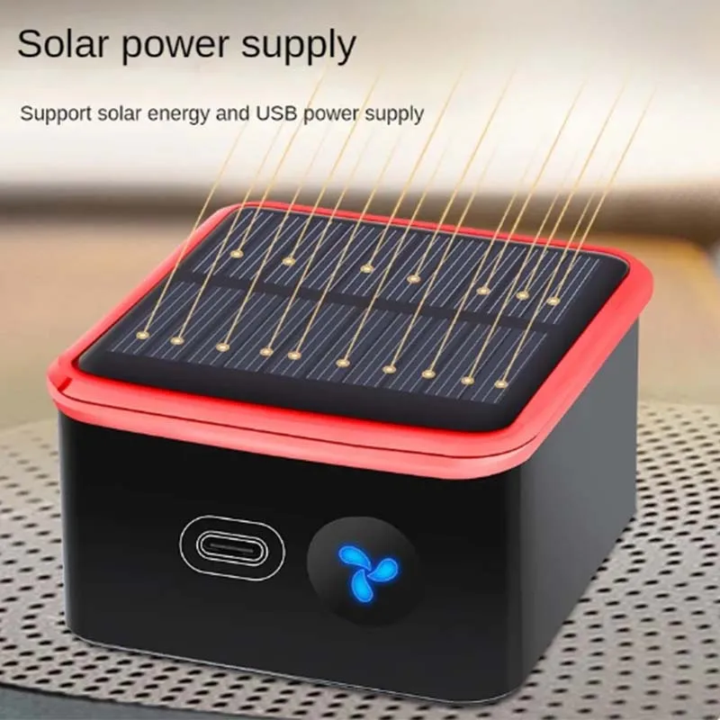 Solar Portable Vehicle Car Air Purifier Usb Rechargeable Air Fresh Aromatherapy Formaldehyde Removal Air Cleaner
