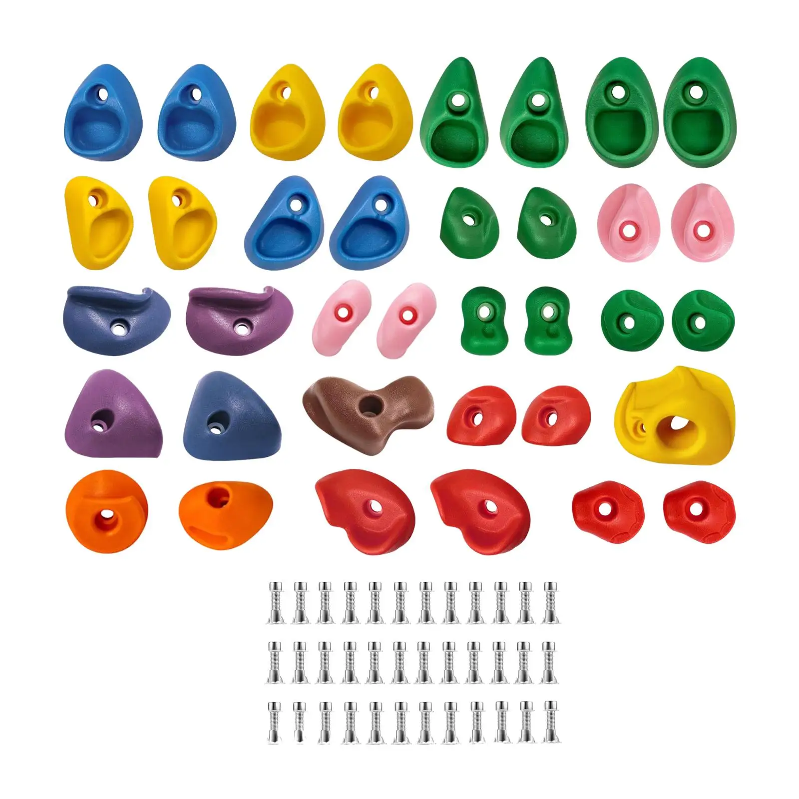36x Rock Wall Holds Climbing Stone Toys for Kids Gift Parent Child Interaction