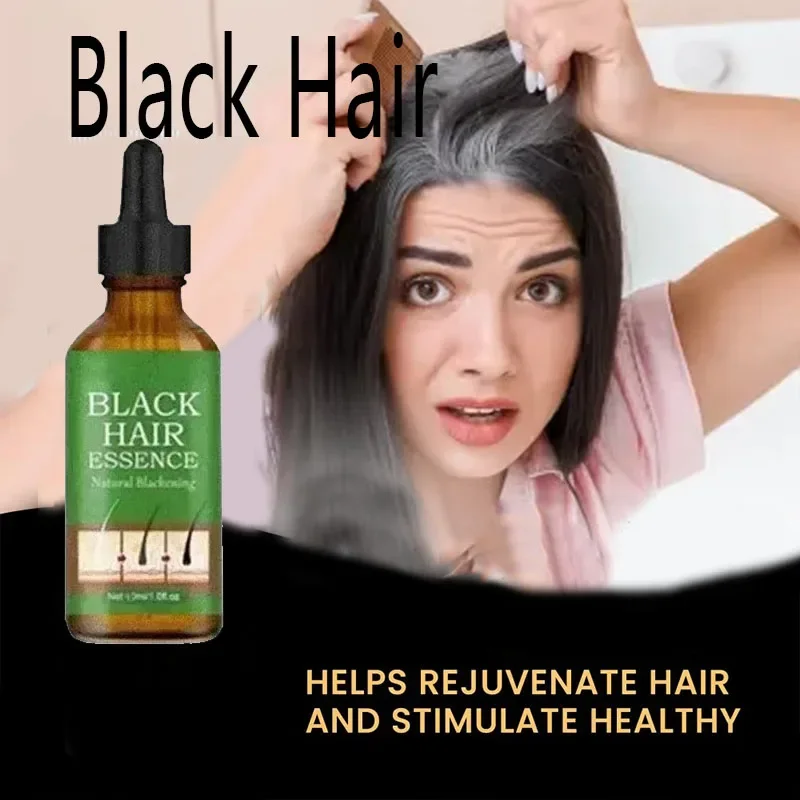 O soro de essência de cabelo saudável branco a preto anti-cinza transforma branco ahair em preto naturalc