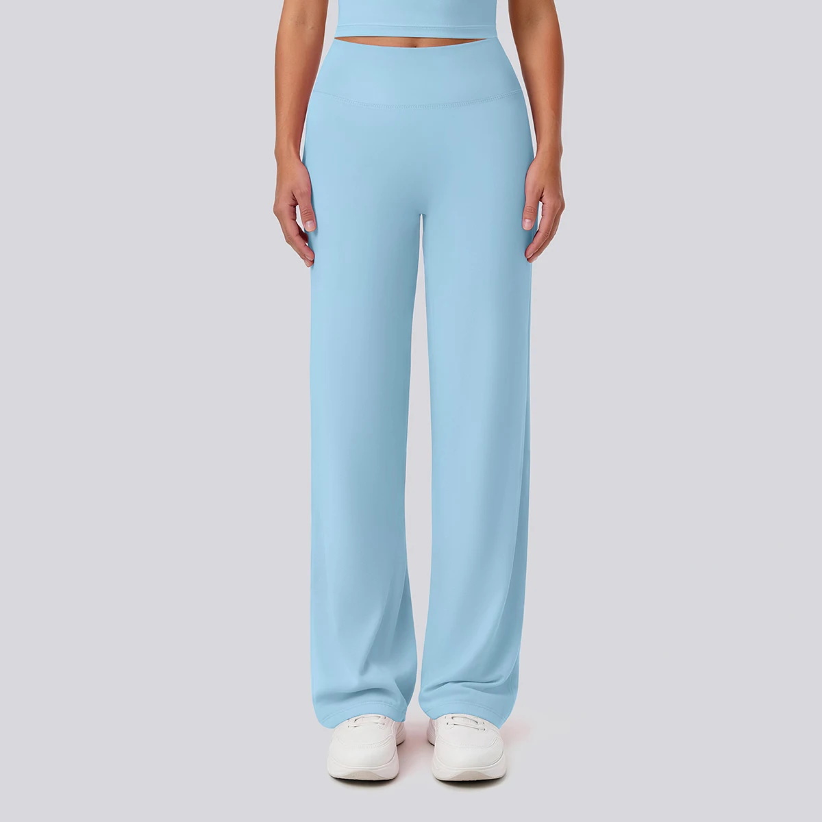 Rooftrellen Damen-Sporthose, Schlaghose, Hochgeschnittene, Lose Weite Hose, Einfarbig, Dünne Fitness-Sporthose für Frauen – Detail 34