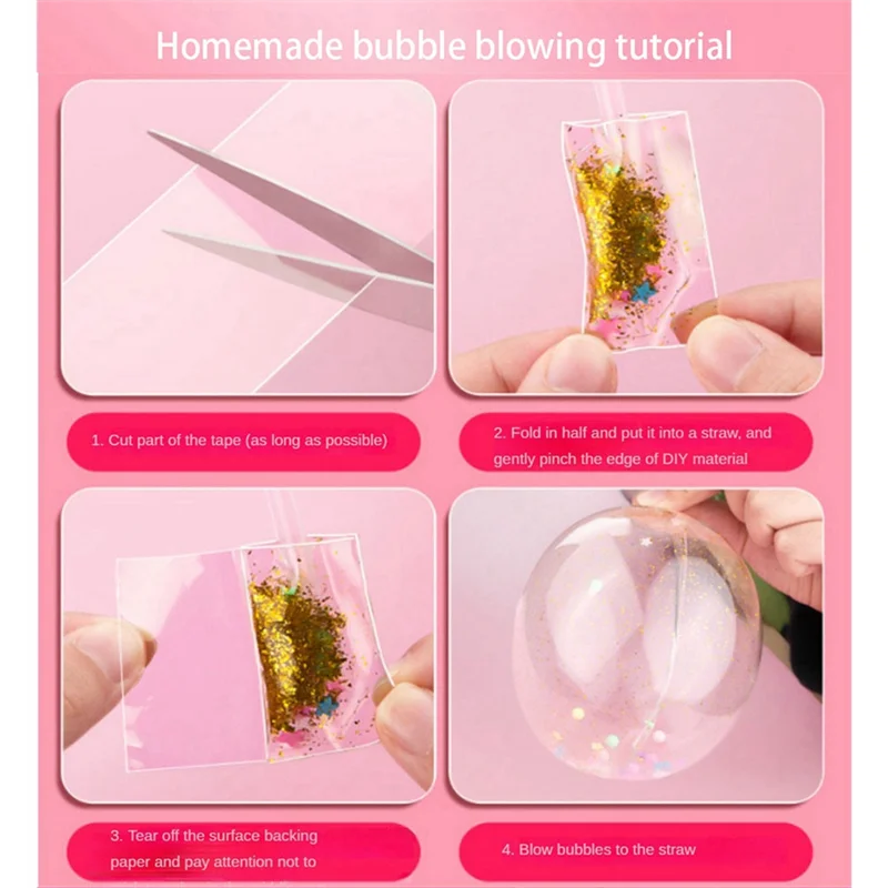 Hot Nano Tape Kneading Blowing Bubble Full Set Nano Tape Double-Sided Tape Paste Blowing Bubble Toy Sticker Tapes