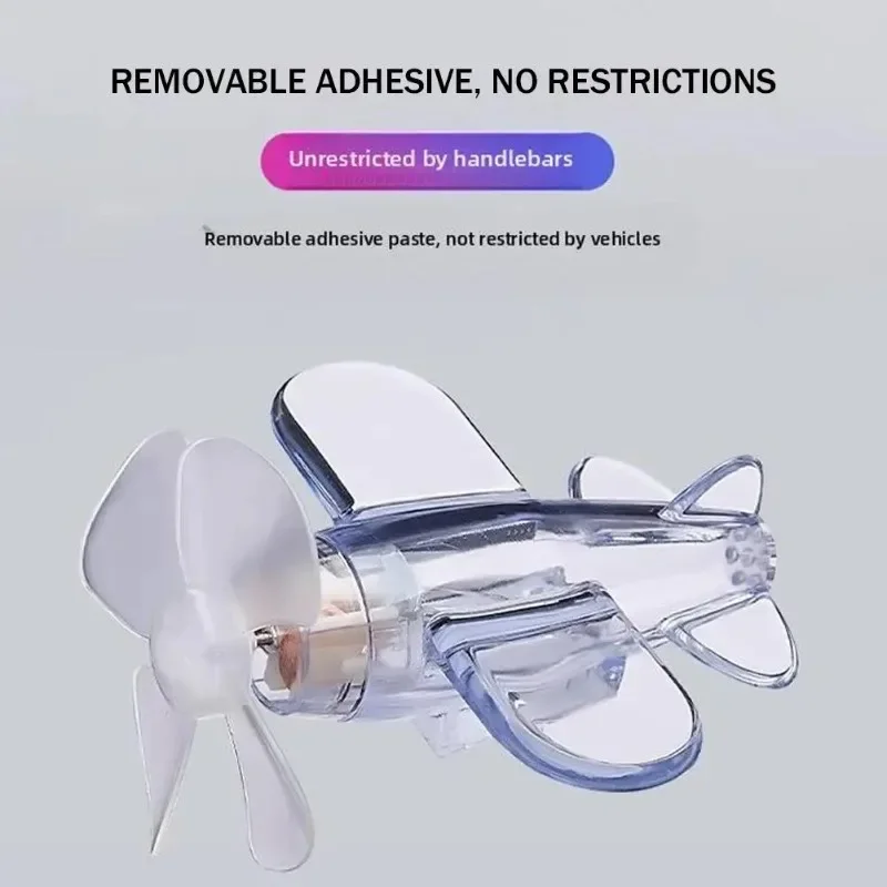 Wind Powered LED Airplane Light for Motorcycle Bike Bicycle Car Night Riding Decor Plastic 8.8x6cm