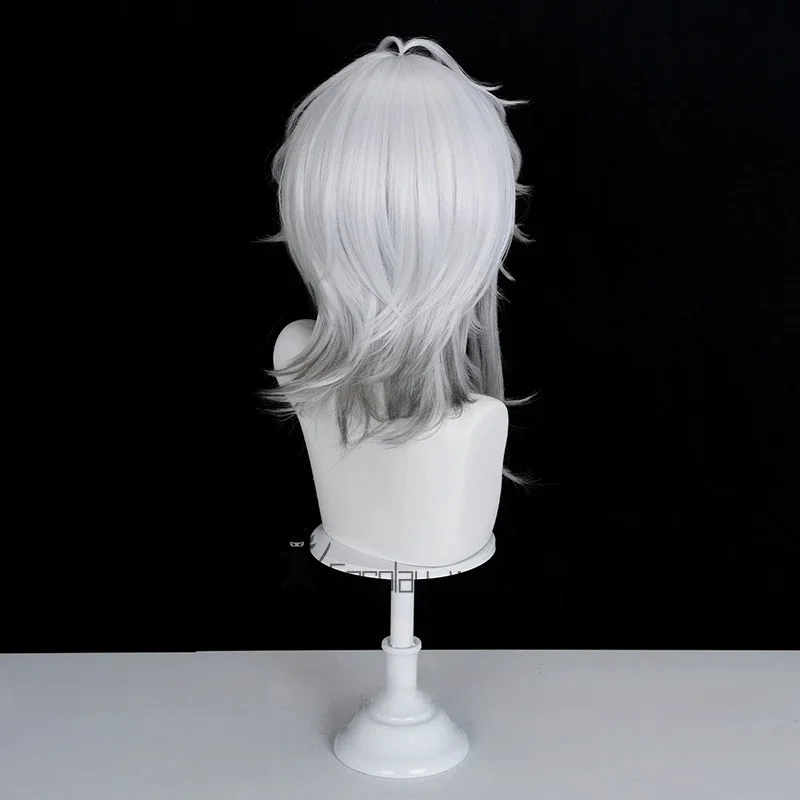 فرسان SilverAsh the Reignfrost شعر مستعار تأثيري فضي رمادي مجعد الكتف طول الشعر مقاومة للحرارة الباروكات للرجال النساء كرنفال #5