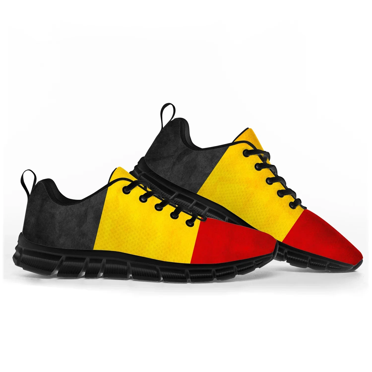 Zapatos deportivos con bandera belga para hombre, mujer, adolescente, niños, zapatillas de deporte belga, zapatos casuales personalizados de alta calidad para parejas