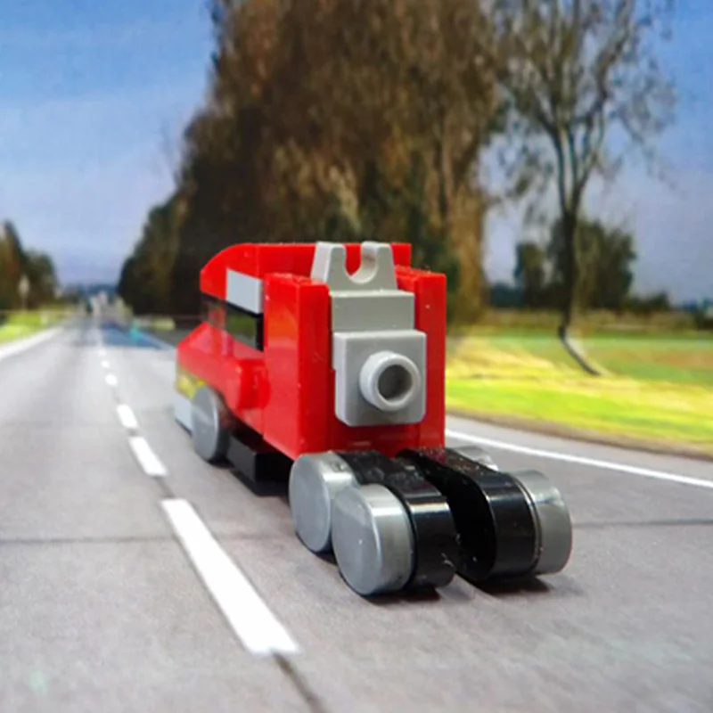 シティカーモデル MOC 組み立てブロック マイクロアメリカントラクタートラック モジュラーテクノロジー 子供向けホリデーギフト 組み立ておもちゃセット