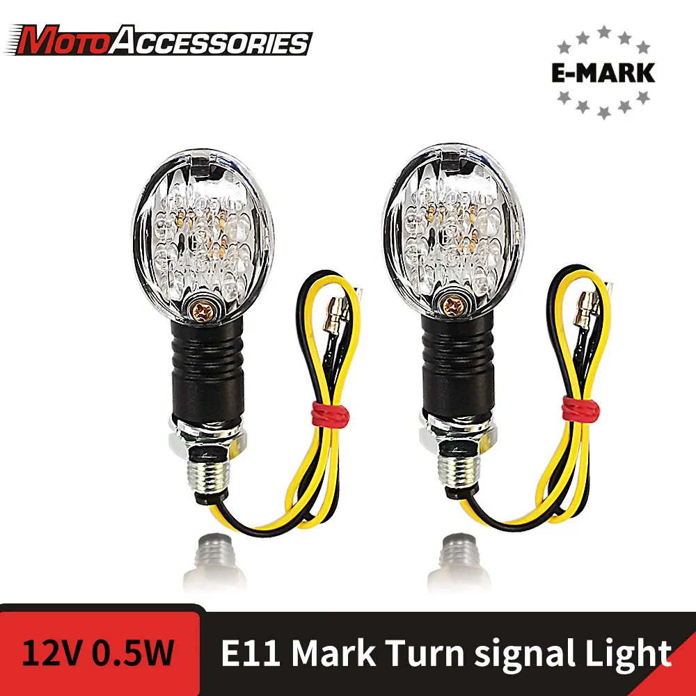 10mm Indicator Turn Signal E-mark Approved LED For Honda BMW Yamaha Kawasaki Motorcycle Blinker Indicator Front Rear Light