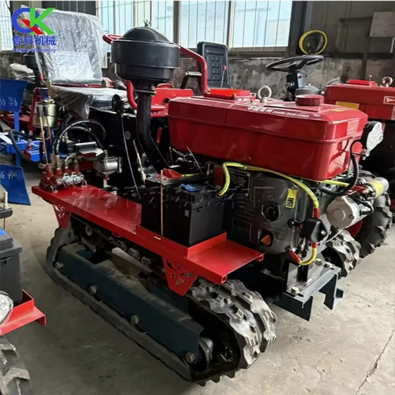 Long-Lasting Mini Crawler Tractor with Rotary Tiller High-Efficiency 25HP Tracked Tractor for Agricultural