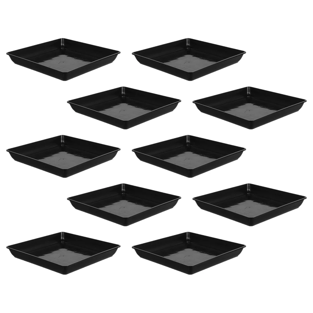 

10 Pcs Flower Pot Tray Plant Pots Indoor Plastic Saucer Planter Plates for Plants Water Black Pp Base Saucers