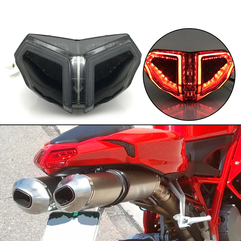 

Integrated Turn Signal LED Tail Light Motorcycle Lighting ABS Material Blackened Shell Brake Light For Ducati 1098