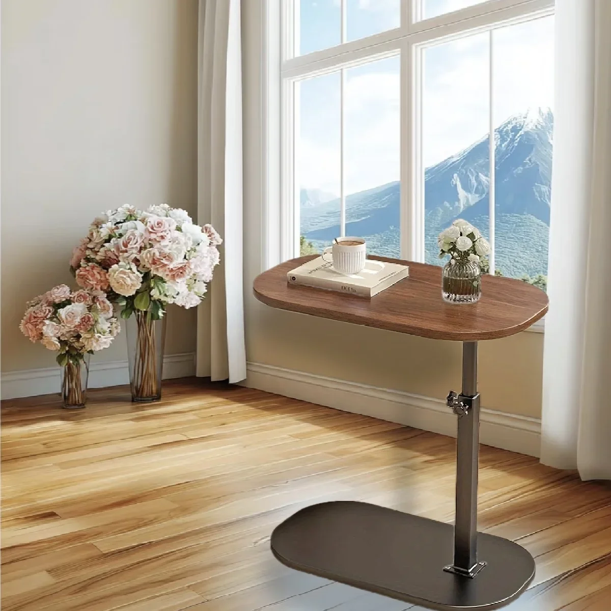 طاولة جانبية محمولة قابلة للطي قابلة للتعديل/مكتب كمبيوتر محمول، للمكتب المنزلي، طاولة القهوة، أريكة بجانب السرير، منطقة استقبال المكتب، الأم