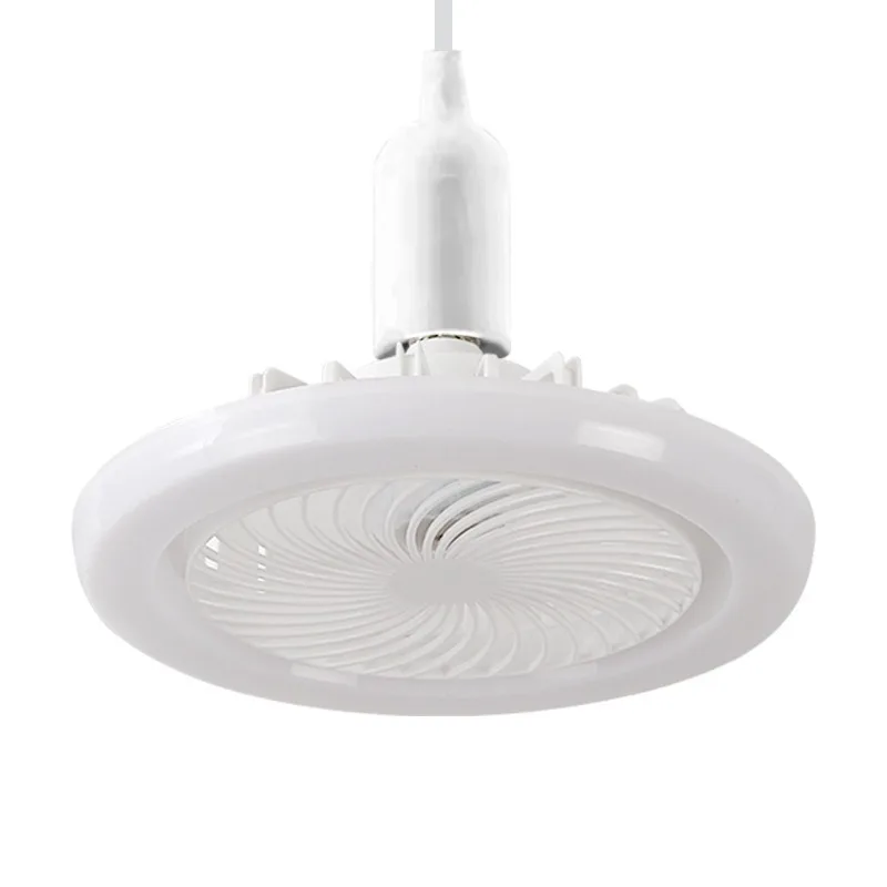 Ventilador de techo de 30W con lámpara de iluminación, Base convertidora E27 con Control remoto para dormitorio, sala de estar, hogar, Ac85-265v silencioso, luz de 3 colores