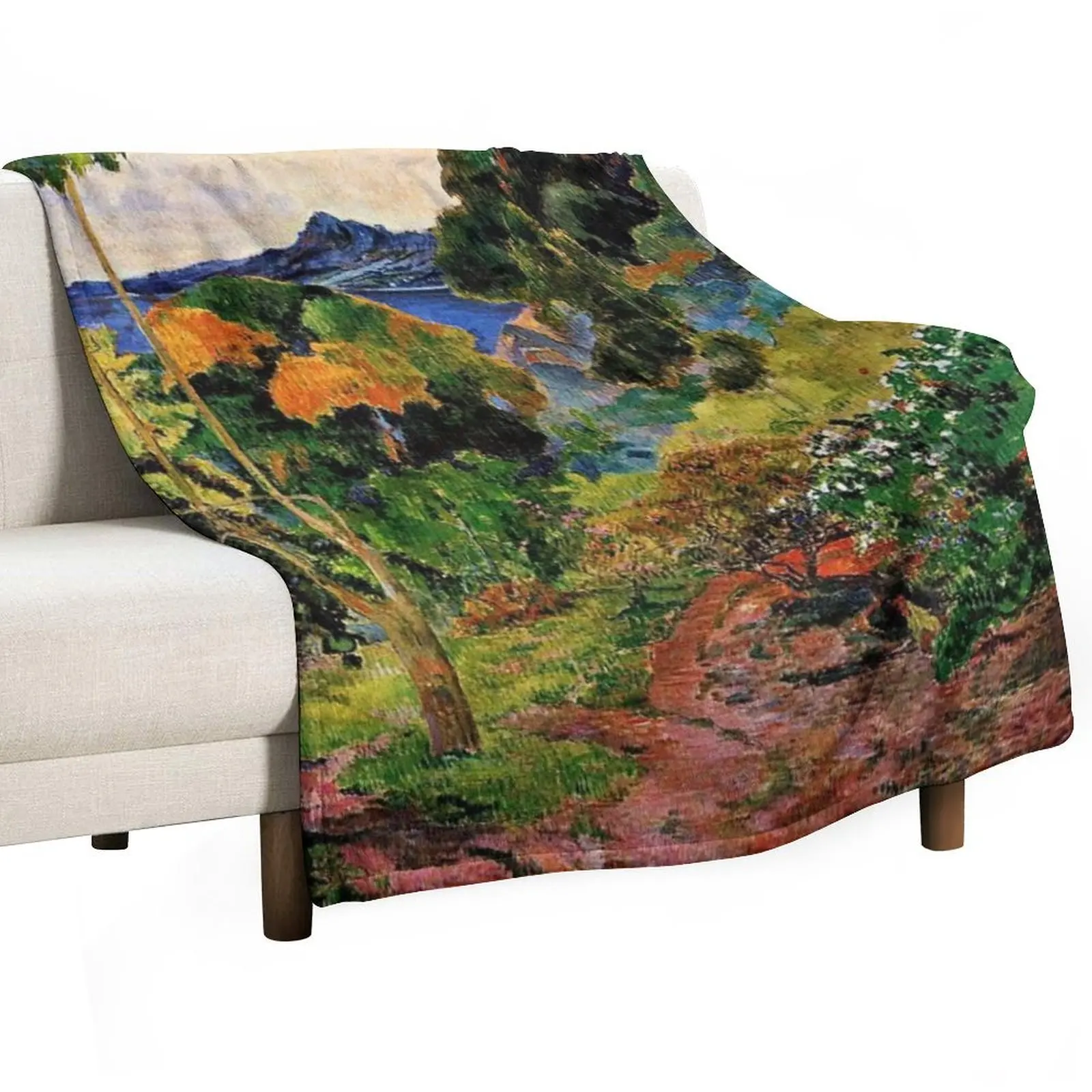 Gauguin - Martinique Landscape, beautiful tropical painting Throw Blanket Sofa Throw Fashion Sofas Quilt Blankets