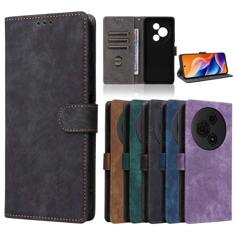 ل TCL 605 T517D غطاء حافظة محفظة مكافحة سرقة فرشاة المغناطيسي فليب حافظة جلدية ل TCL 60 SE T517H جراب هاتف