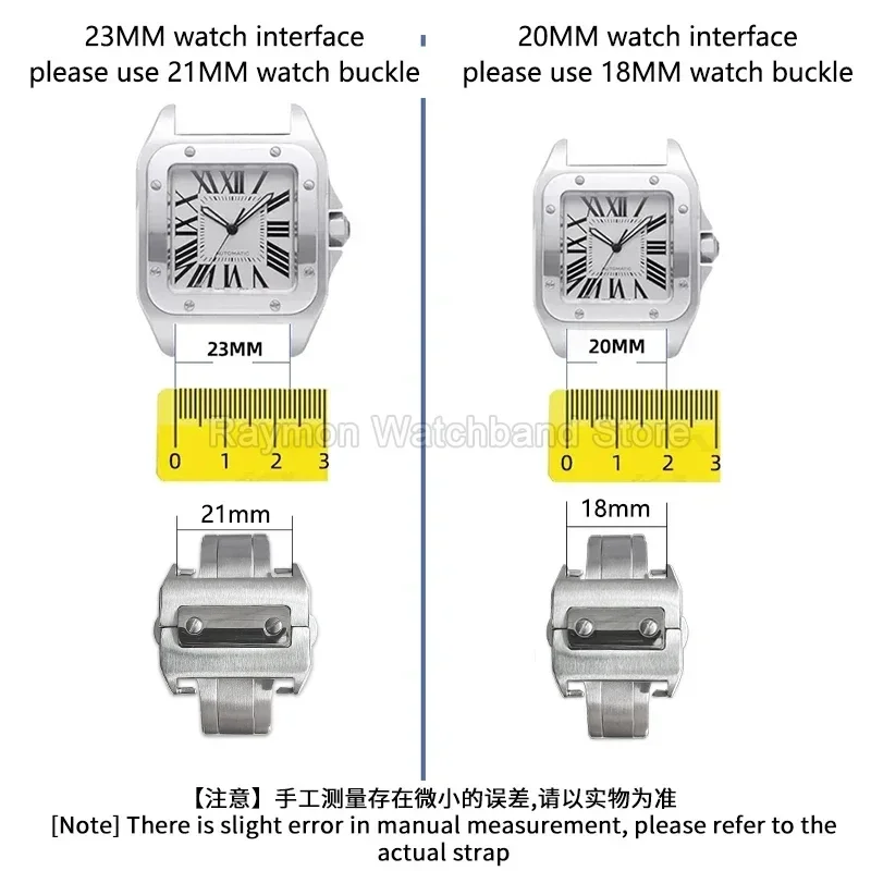 Watch Strap Folding Buckle for Cartier Santos 100 High Rigidity No Deformation Delicate Plating and Long Lasting Color Retention