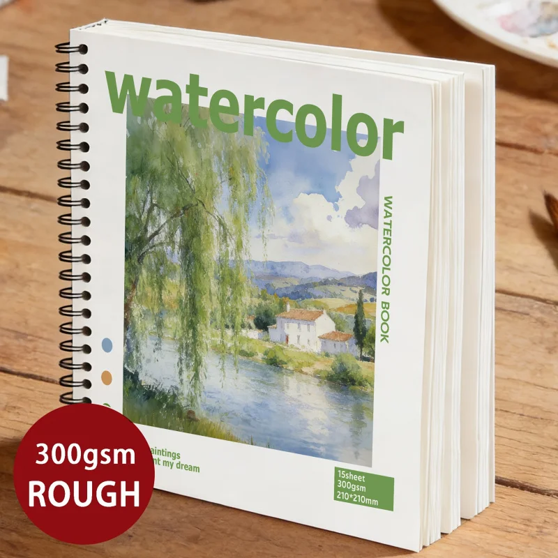 Spiral-Bound Rough Watercolor Paper Pad 300g | Bleed-Resistant | Artist-Grade for Painting