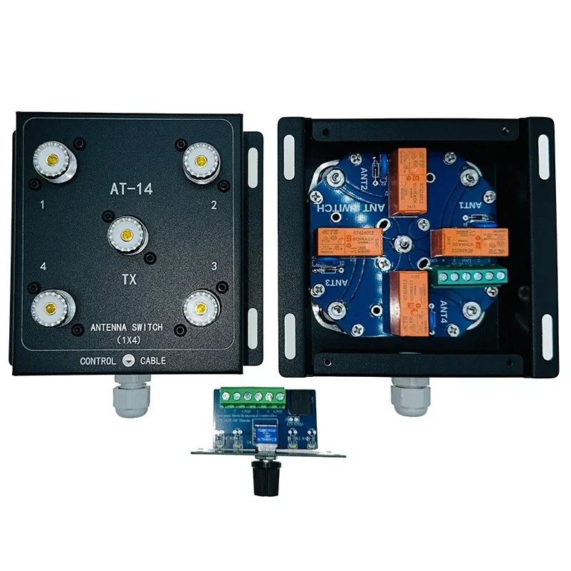 AT-14 4-Way Coax Remote Antenna Switch Convenient Switching 1.8MHz-60MHz 500W PEP Ham Radio Station