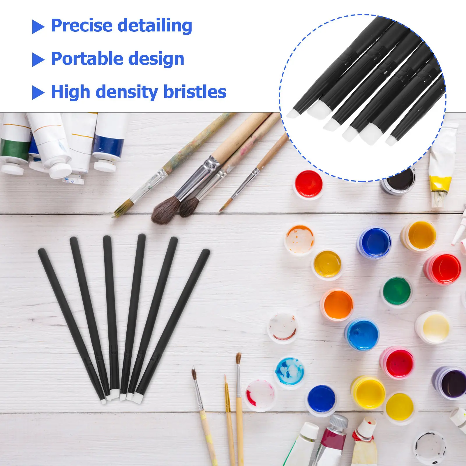 6Pcs Miniature Paint Brushes Ultra Fine Detail Blending Brush Set for Miniature Painting Supplies Artist Brush Set Coloring