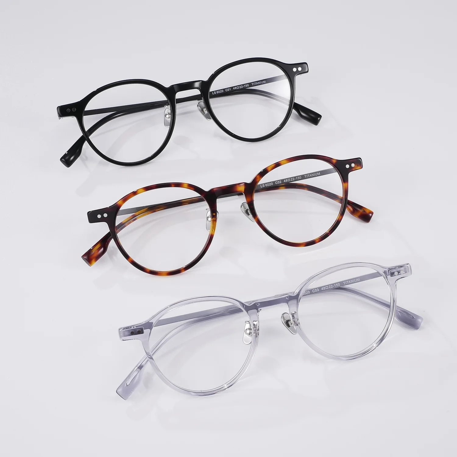 

Ультралегкая оправа для очков из чистого титана для мужчин, ретро-оправа для очков 6020 для женщин, можно сочетать с очками по рецепту.