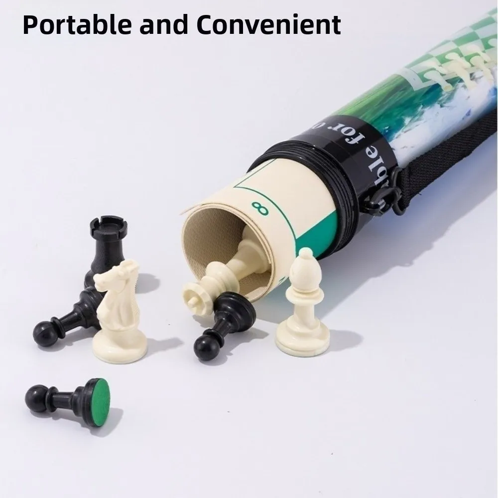 

36/42/51cm Chessboard Medieval Chess Set Resin Folding Board Tournament Chess Board Games Non Slip Mat Rollable