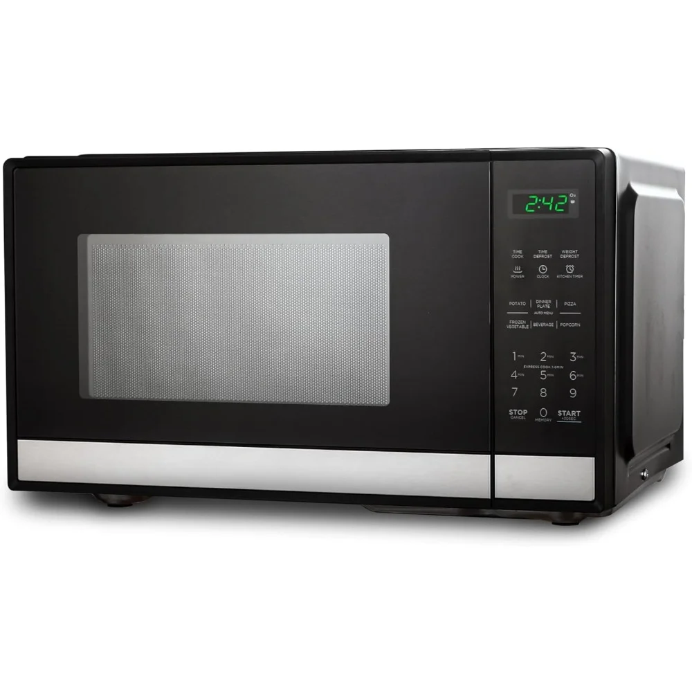 Forno Microondas com Controles de Toque, Display Digital, 0.9 Cu Ft.10 Níveis de Potência e Porta Botão, Fornos Microondas Desktop