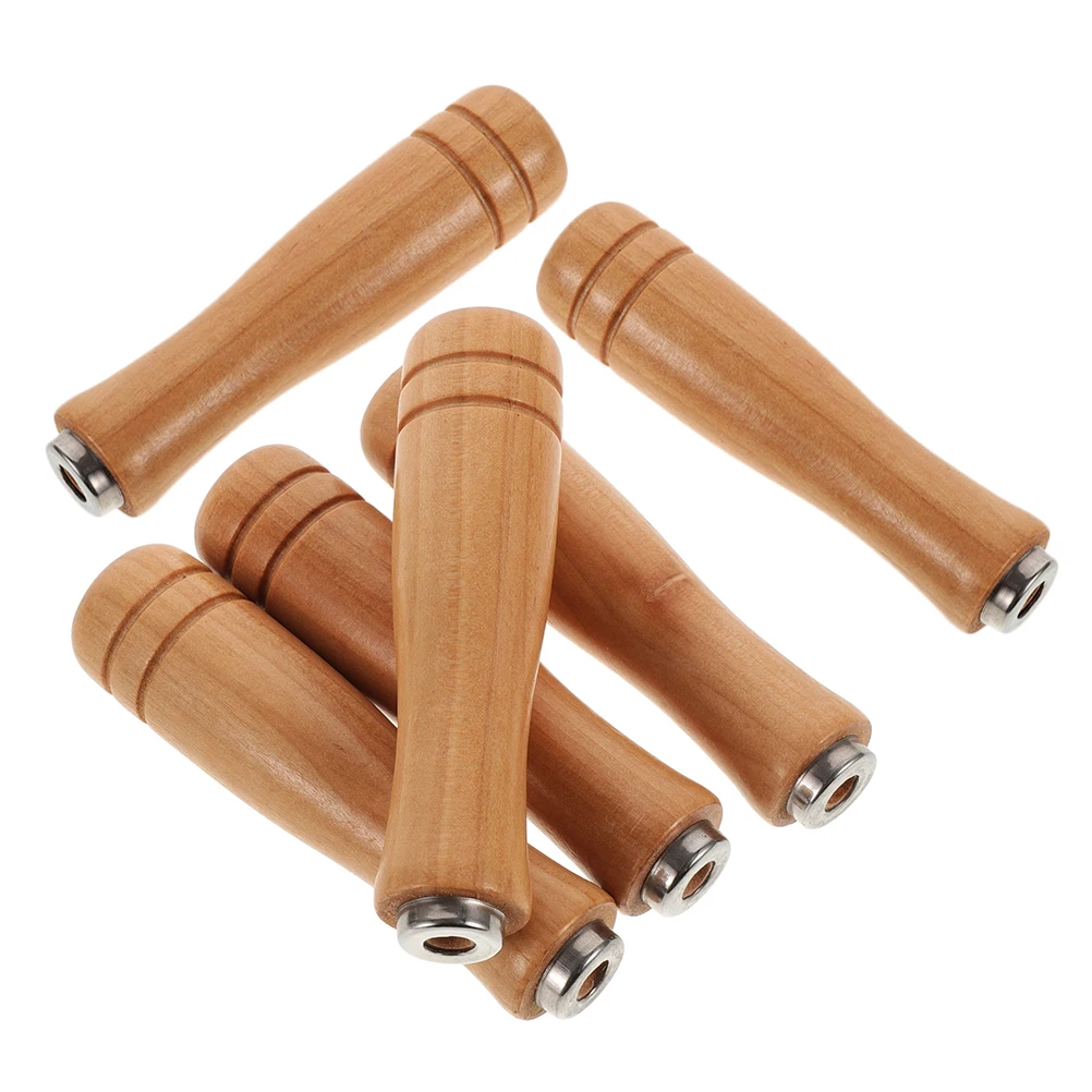 Manijas de archivo de madera, mango de escofina de repuesto ergonómico y resistente para carpintería, manualidades metalúrgicas, agarre cómodo, 6 uds.