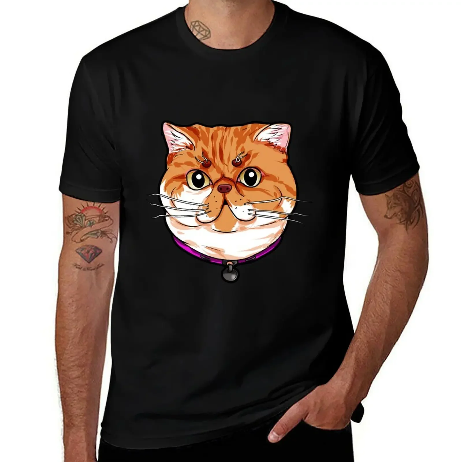 

Exotic Shorthair Cat Cats Face Cute Sweet Cartoon T-Shirt summer 2025 T-shirts man blacks men t shirt