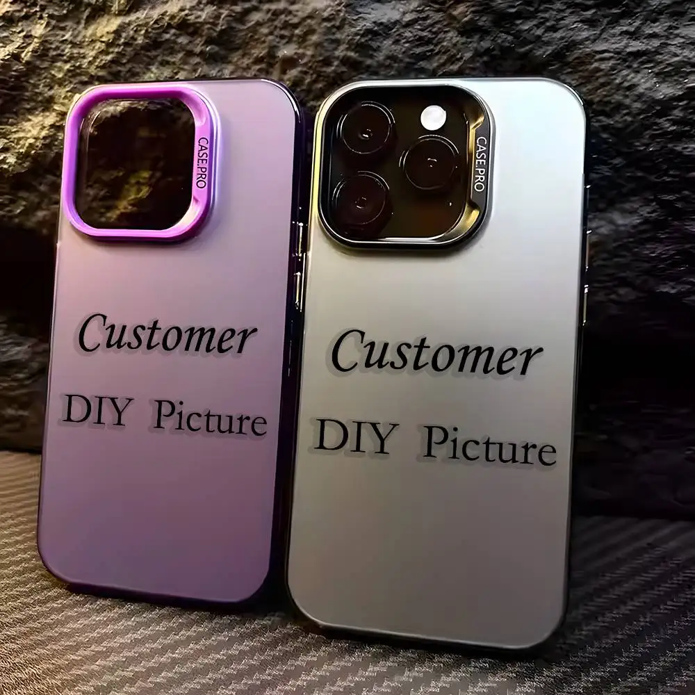 

DIY Customer Picture Gift Phone Case For IPhone 16 15 14 13 12 11 Plus Pro Max Multicolor Aurora Laser Shockproof Funda Cover