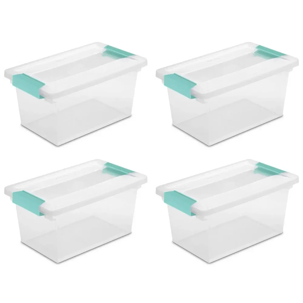 

Sterilite Plastic Clip Storage Box Container with Latching Lid, 12 Pack Endless storage solution ideas craft supplies