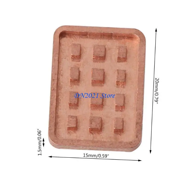 

F3KE Laptop Memory Heatsink Copper Heat Sink + Pre-Applied Thermal Conductive Adhesive Tape Cooler Pad for Laptop