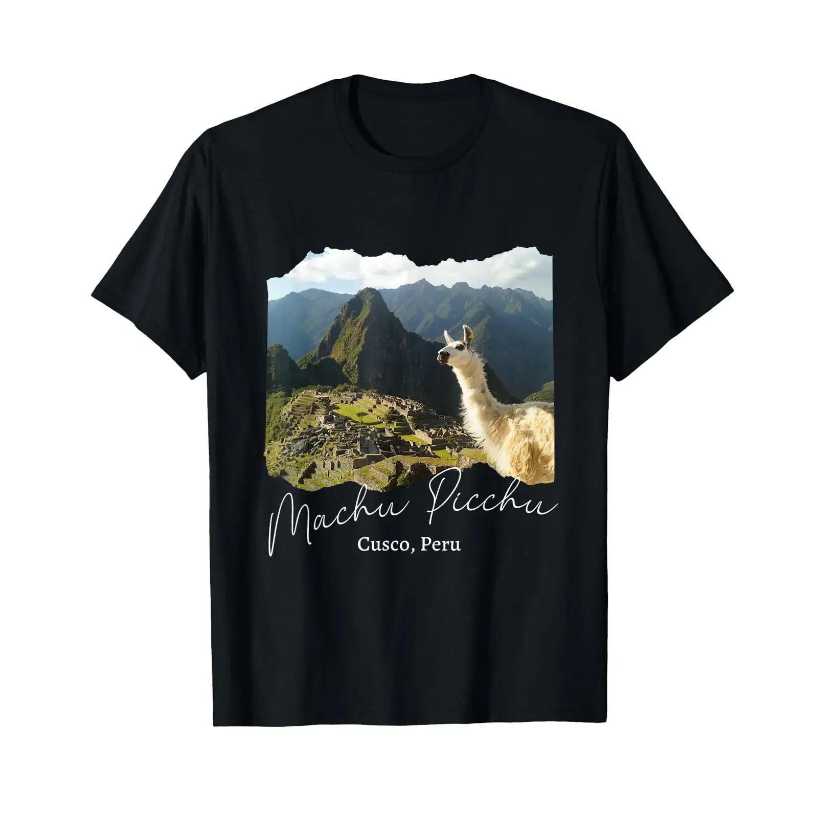 Peru Cusco Llama Souvenir Machu Picchu T Shirt vintage Washed Comfortable Stylish Casual Versatile graphic Breathable