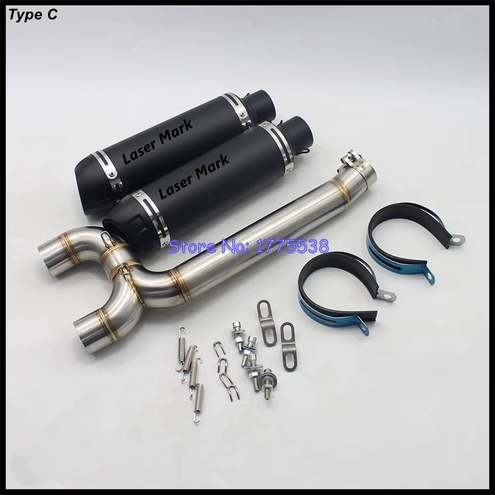 For Yamaha FZ6 FAZER FZ6 FZ6N FZ6S FZ6 S2 FZ6 FAZER S2 2004-2011 Motorcycle Exhaust Escape Moto Muffler with Middle Link Pipe