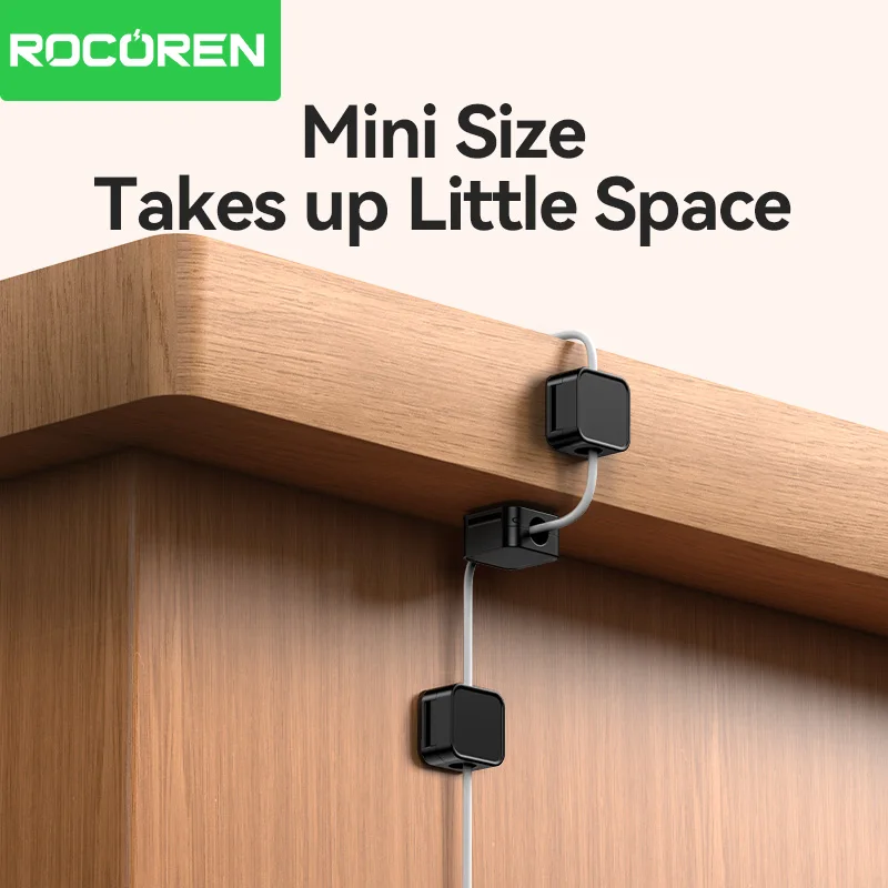Rocoren magnetic cable clamp cable clamp smooth and adjustable cable clamp mouse cable organizer silicone flexible desktop clamp view 4