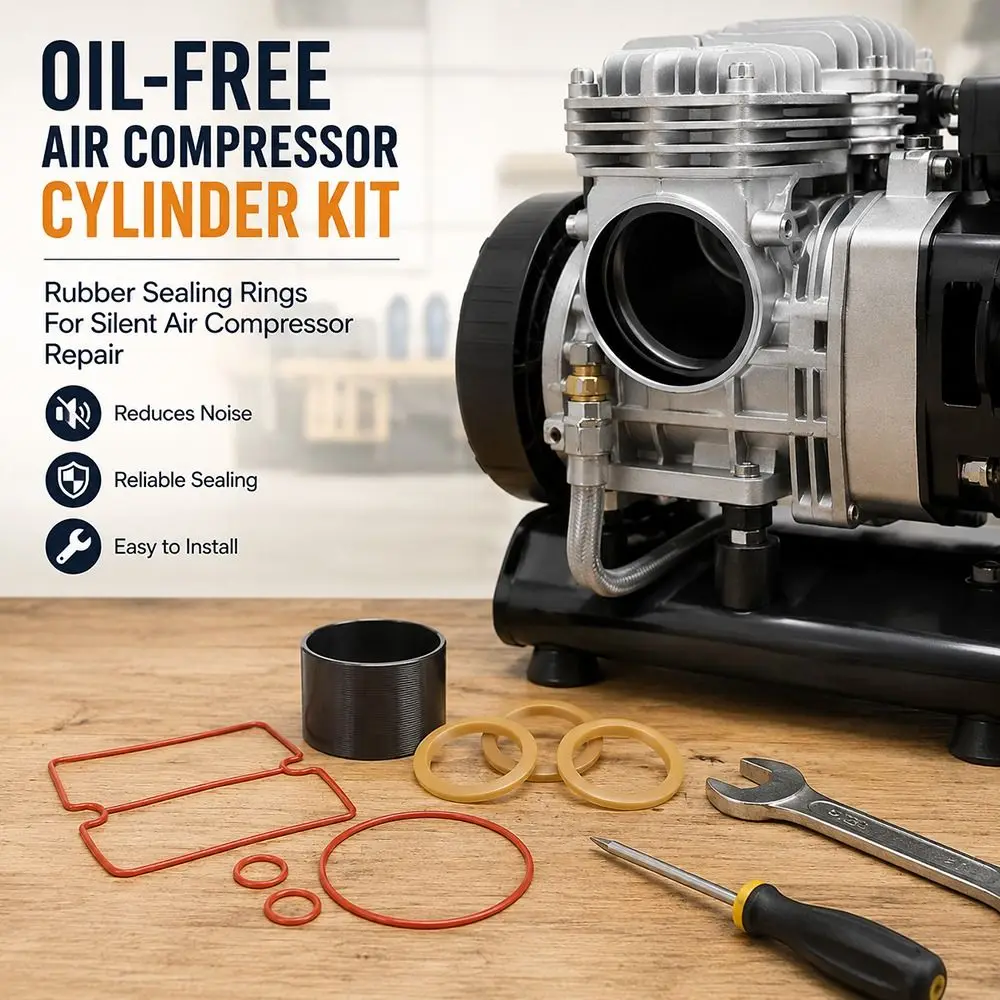 1Set 550W 750W 1100W 1500W Air Compressor Piston Ring Kit Nitrile Rubber Piston Ring Oil Free Cylinder Kit O Shaped Gasket