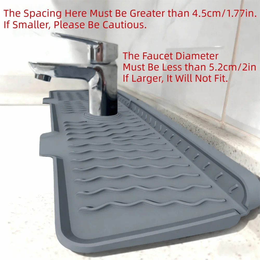 Non-Slip Silicone Faucet Mat S/M/L Rectangular Sink Draining Pad Reusable Durable Countertop Protector Bathroom Sink