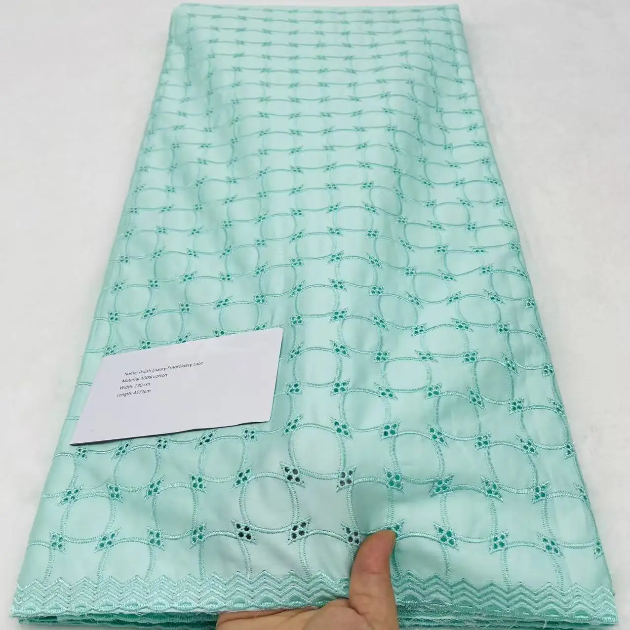 

2025 New Polish Cotton Lace African Fabric High Quality Swiss Polish Lace Cotton Fabric For Men and Women Cotton Lace